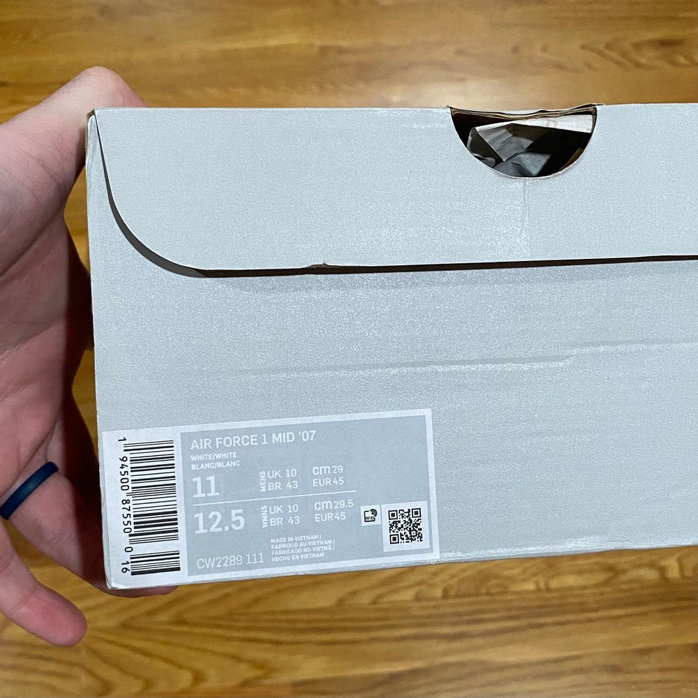 Nike Air Force 1 Mid '07 White/White Mens 11 CW2289-111 New - Picture 5 of 7